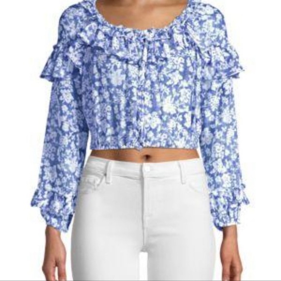 LoveShackFancy Ruffle Popover Top - Picture 2 of 7